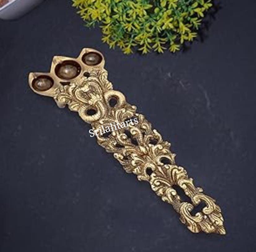 Sri Lalit Arts Brass Snake Aarti Spoon  